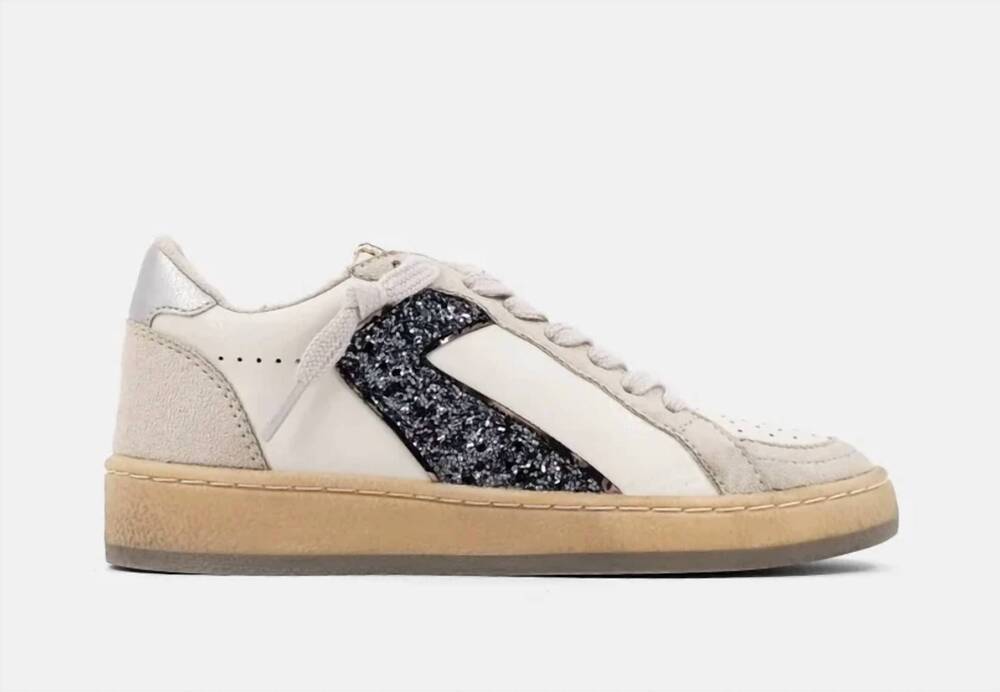 NEW SHU SHOP kid's salma sneaker in steel glitter